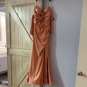 Elegant Strapless Coral Dress